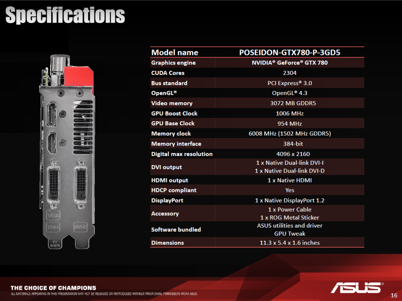[11/12/2013] Asus Geforce GTX 780 Poseidon mit Hybridkühlung angekündigt: Spezifikationen