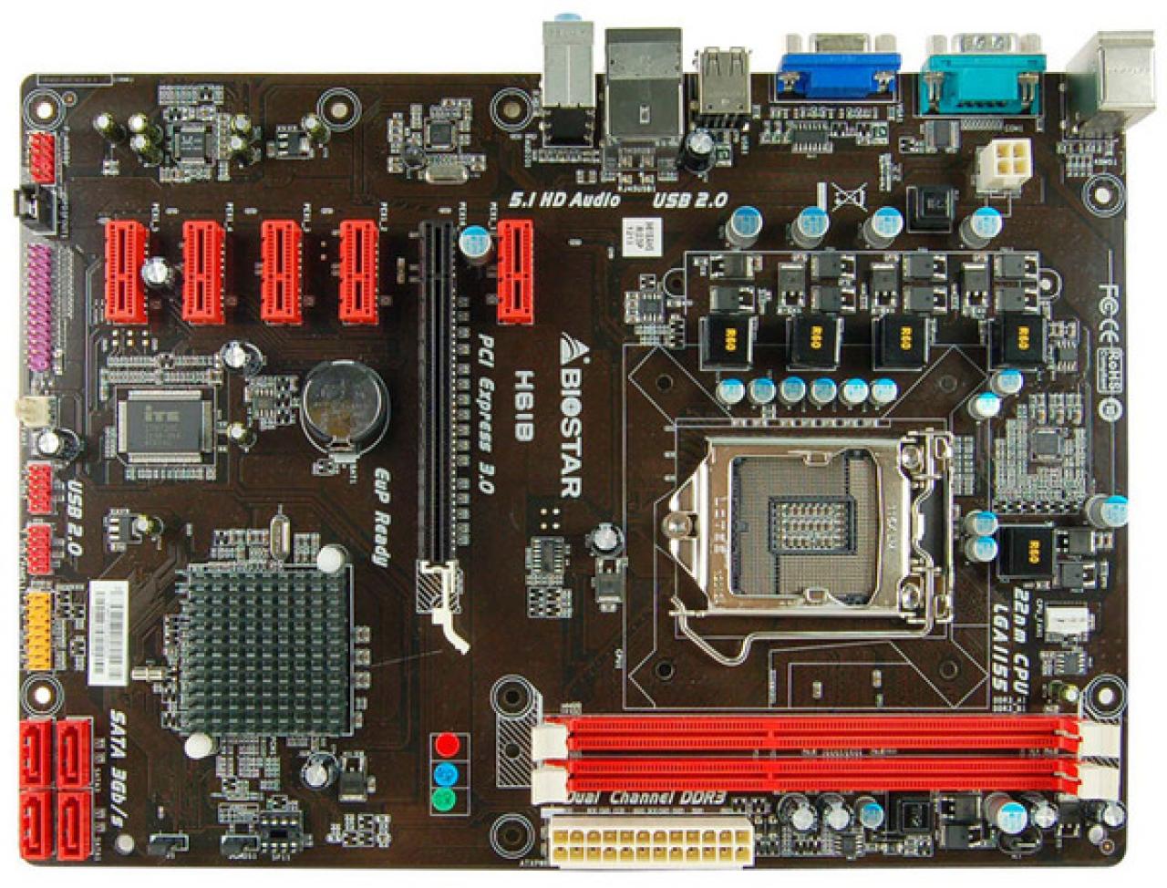 [04/12/2013] Biostar H61B: Mainboard mit sechs PCI-e-Steckplätzen für Bitcoin-Mining angekündigt (2)