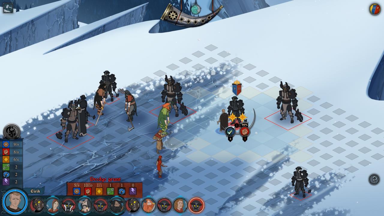 [17/12/2013] The Banner Saga: Die rundenbasierten Kämpfe sind das Rückgrat des Spiels - und meistens nicht zu einfach, immerhin hat das Spiel keinen Schwierigskeitsgrad