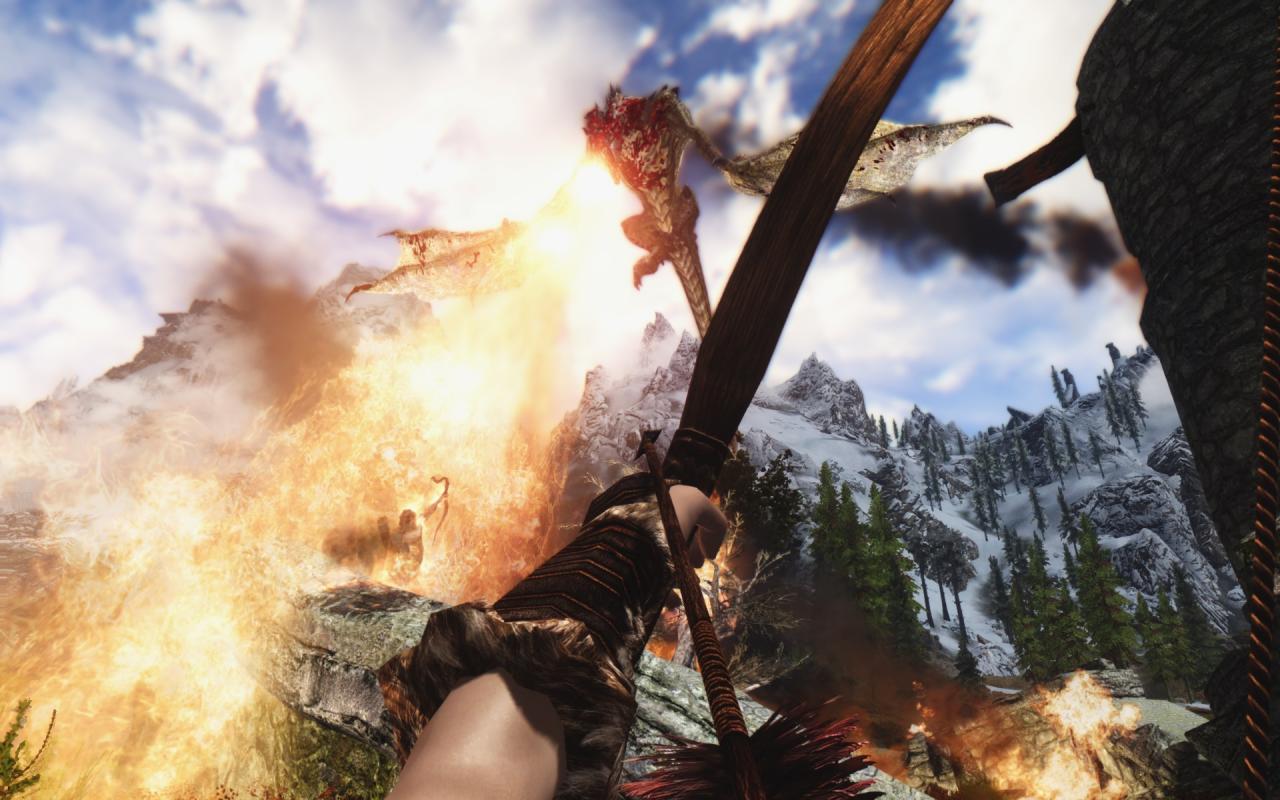 [06/12/2013] Skyrim maxed Graphics - Neue Texturen für Drachen plus neue Feuereffekte