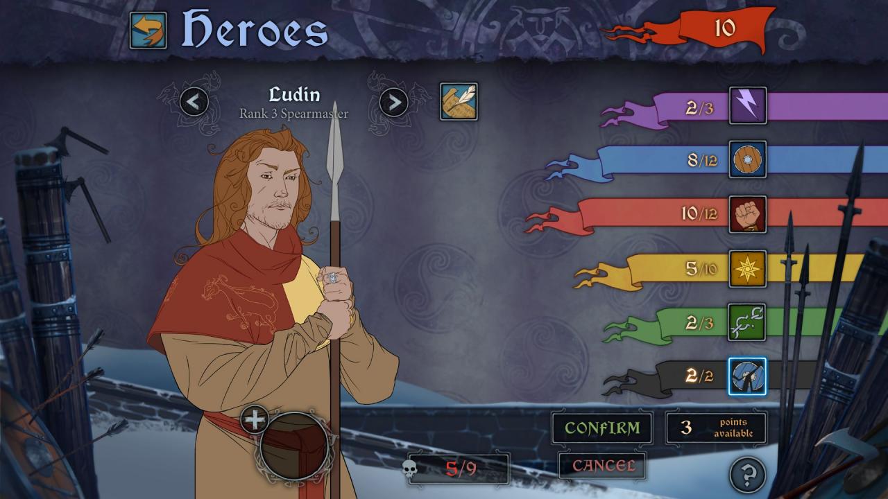 [14/01/2014] The Banner Saga: Die Eigenschaften der Helden lassen sich verbessern, genug Tötungen und Ansehen vorausgesetzt.