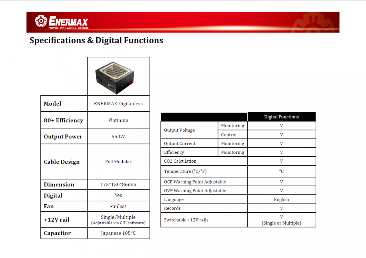 [22/01/2014] Enermax Digifanless-Software: Spezifikationen (1)