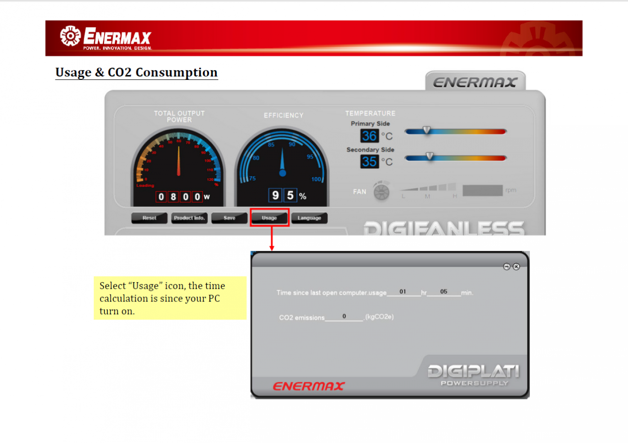 [22/01/2014] Enermax Digifanless-Software: Einlesbare Nutzungsstatistiken