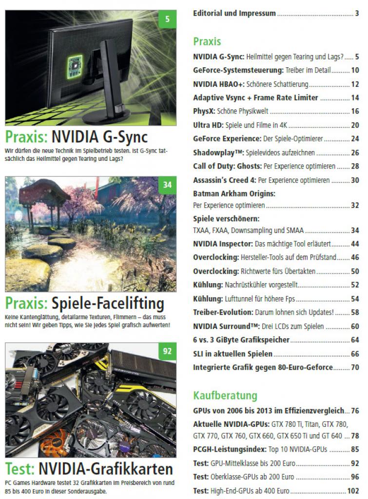 [20/01/2014] GeForce-Handbuch: der komplette Inhalt