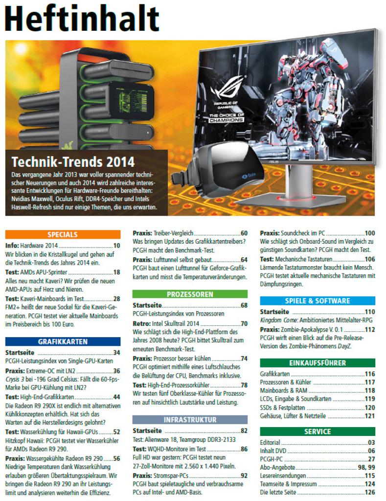 [29/01/2014] PCGH 03 2014: Heftinhalt
