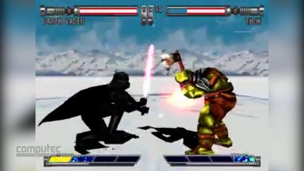 [26/01/2014] Keine Sternstunde der Star Wars-Games. Vader verprügelt einen Gamorreaner mit seinem...ähm...Lichtknüppel.