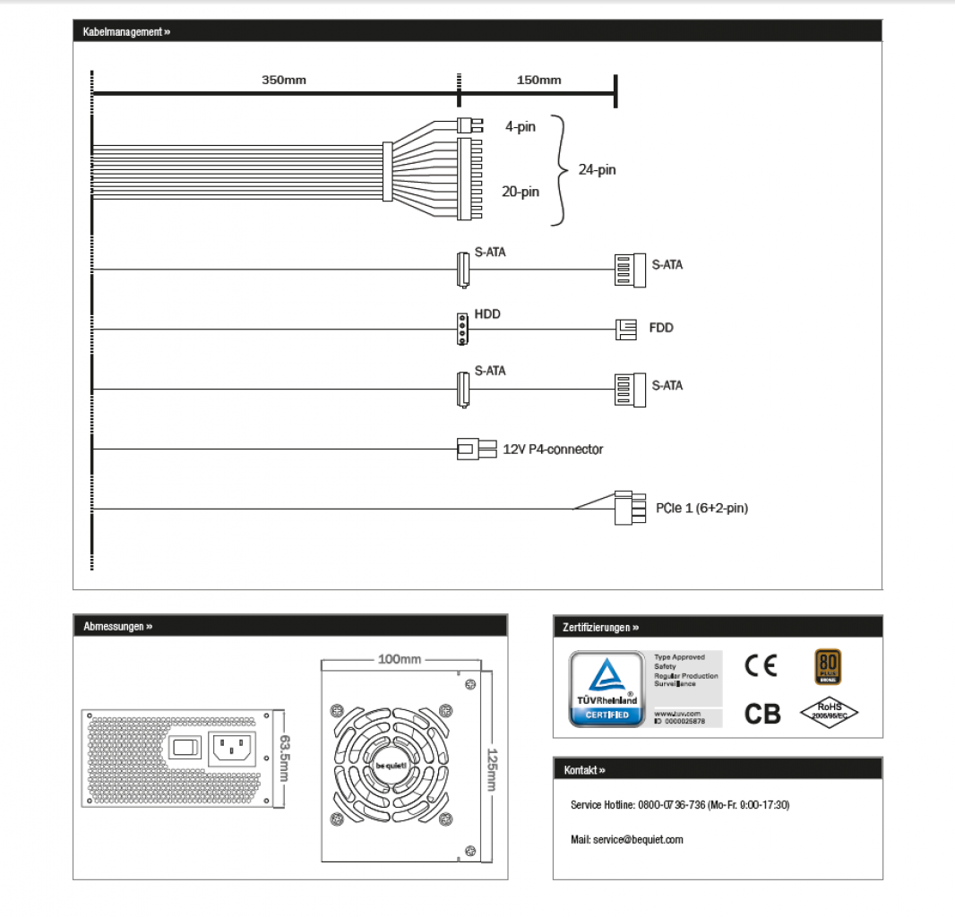 [11/02/2014] Bequiet SFX Power 2 Spezifikationen (2)