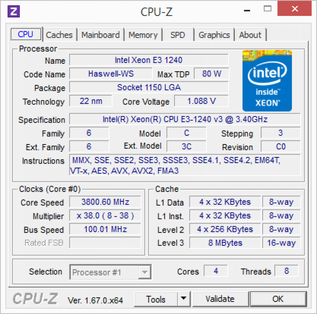 [06/02/2014] CPU z Xeon E3 1240 v3 Load