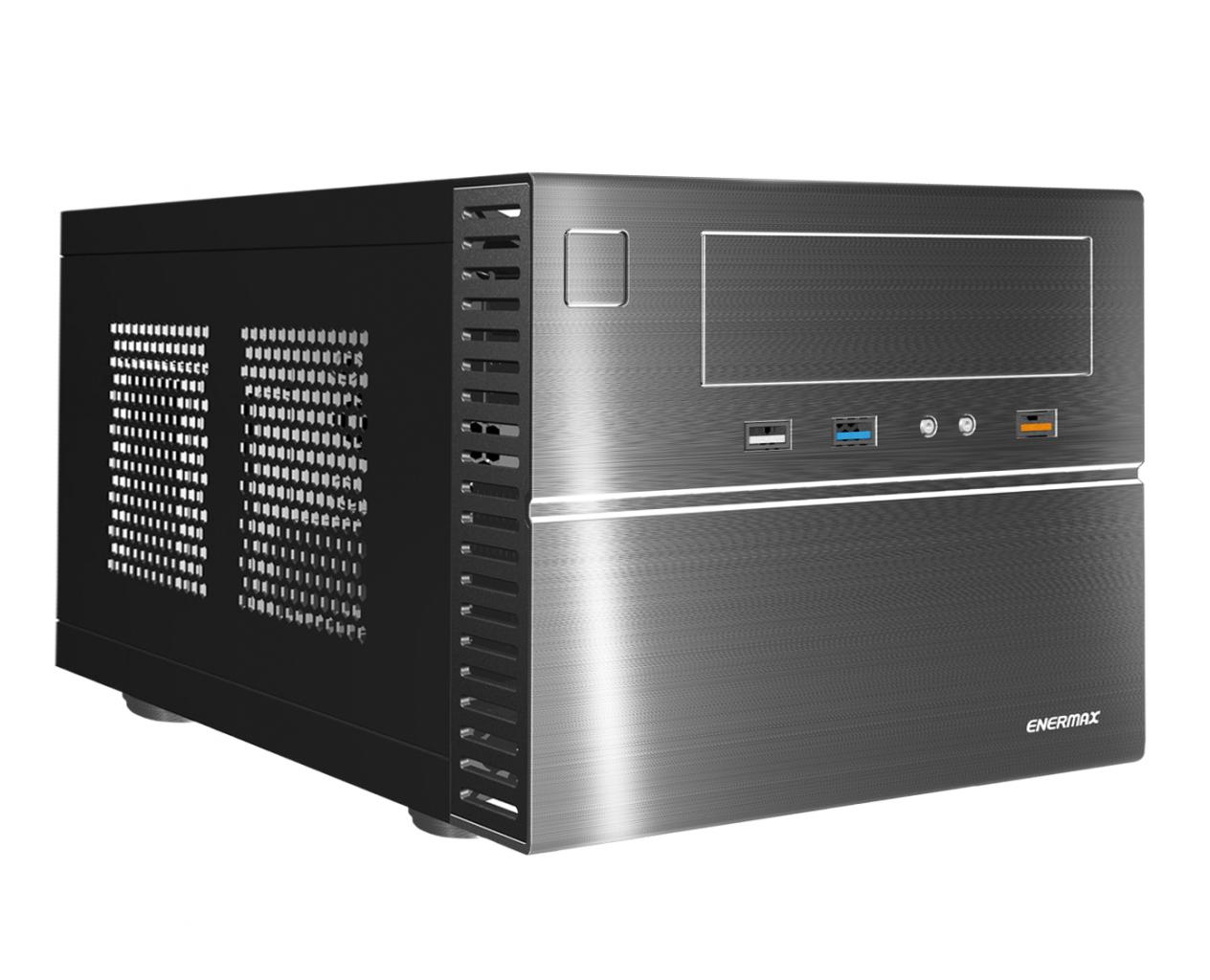 [26/02/2014] Enermax ECA1010: Vorserienmodell des ersten Mini-ITX-Gehäuses auf der Cebit (im Bild: Das voraussichtlich finale Design)