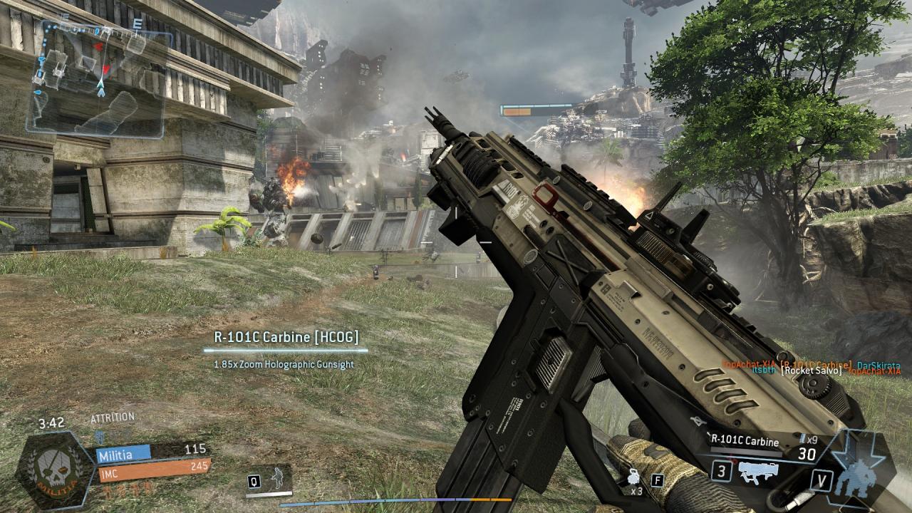 [14/02/2014] Titanfall Beta - Achtung, Framedrop incoming. Rauch und Explosionseffekte lassen auf schwächern Karten die Bildraten purzeln.