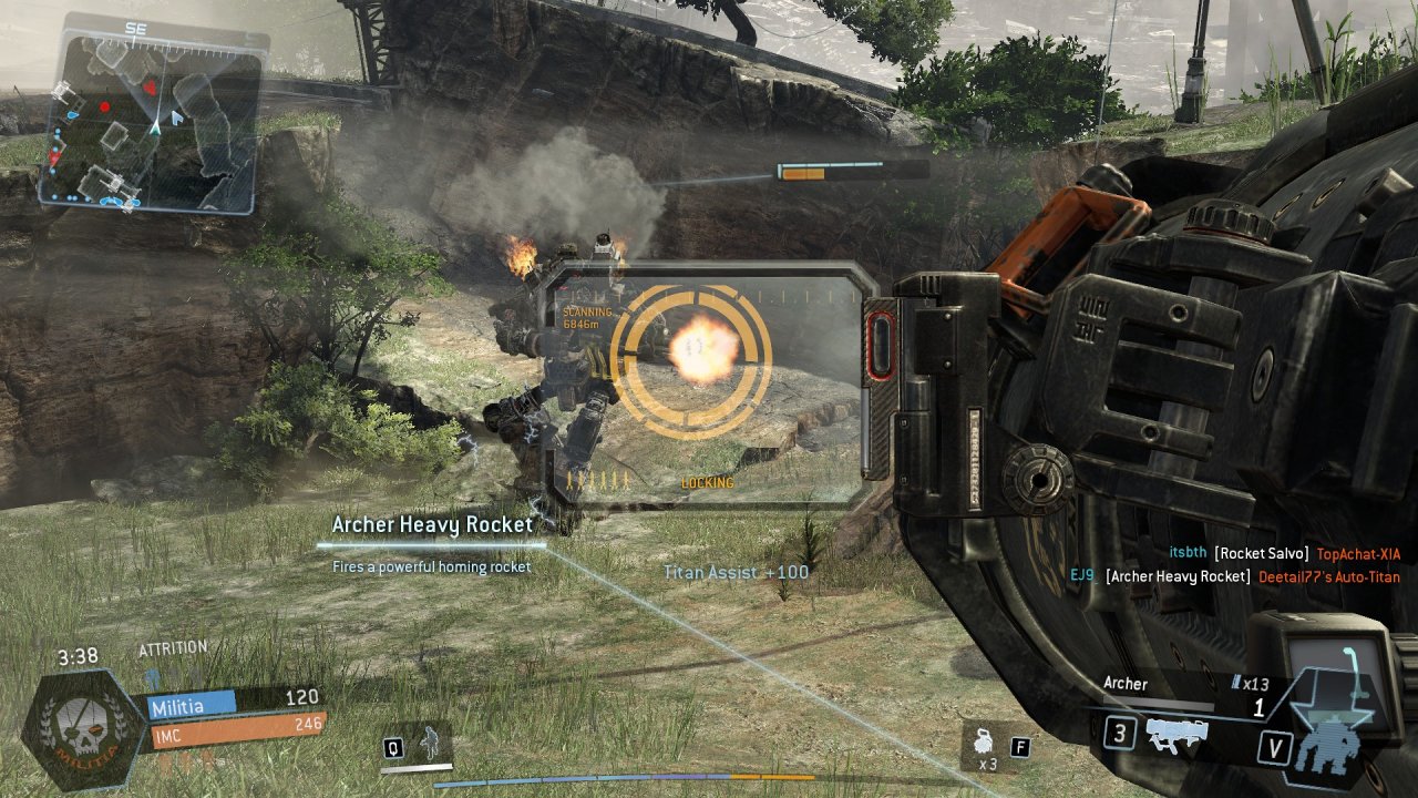 [14/02/2014] Titanfall Beta - Die Action ist schön flott, zerlegen wir einen Titanen werden wir mit netten Explosionen beloht.