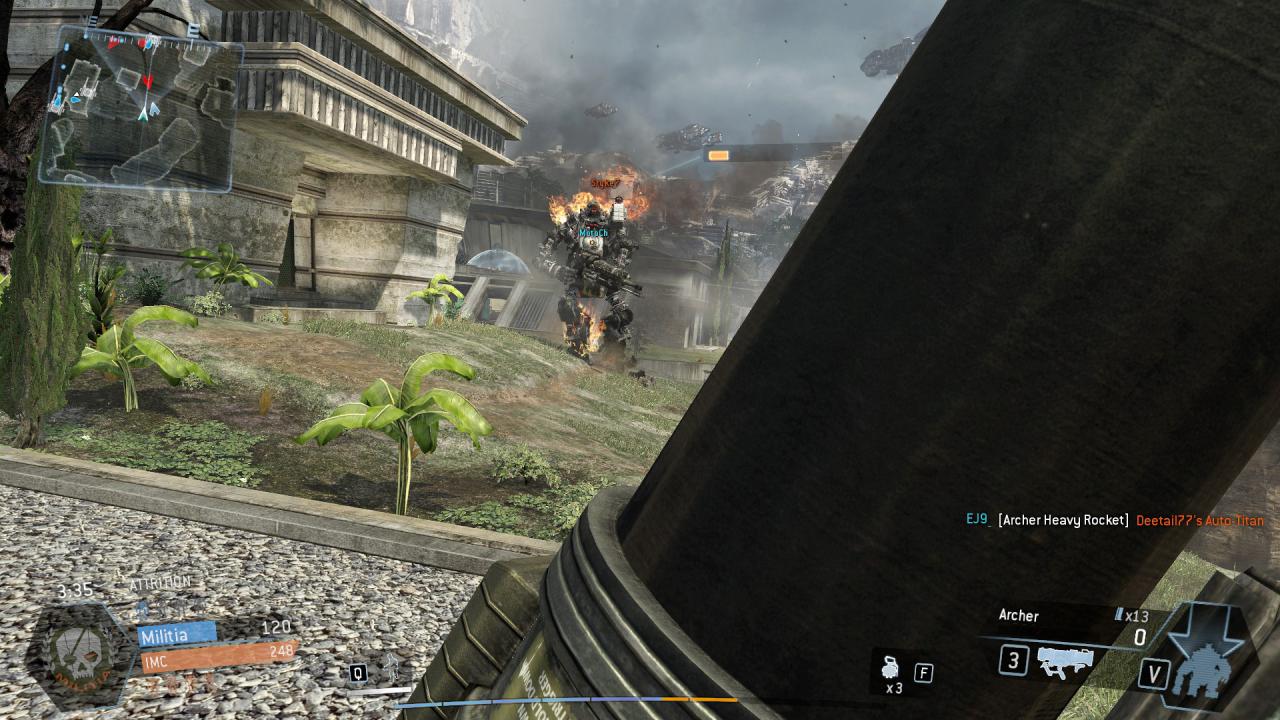 [14/02/2014] Titanfall Beta - Obacht: Nach dem Abschuss eines Titanen bleibt dieser noch einige Sekunden gefährlich.