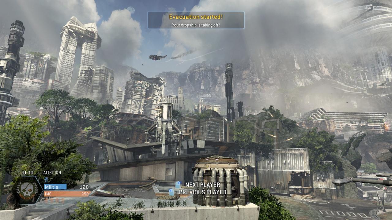 [14/02/2014] Titanfall Beta - Nach den Ende einer Runde gibt es ein kleines Nachspiel. Das geschlagene Team muss versuchen, ein Evakuierungs-Shuttle zu erreichen. Das siegreiche Team versucht, genau dies zu verhindern.