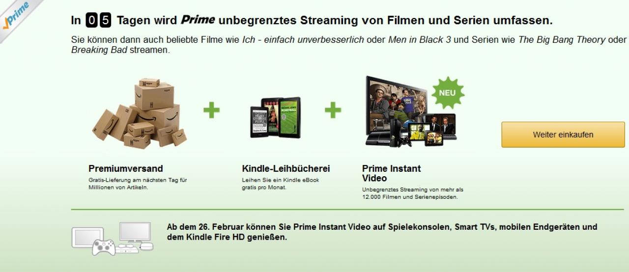 [21/02/2014] Amazon: Prime Instant Video - Angebot, Preis und Funktionen des Streaming-Dienstes in der Analyse (1)