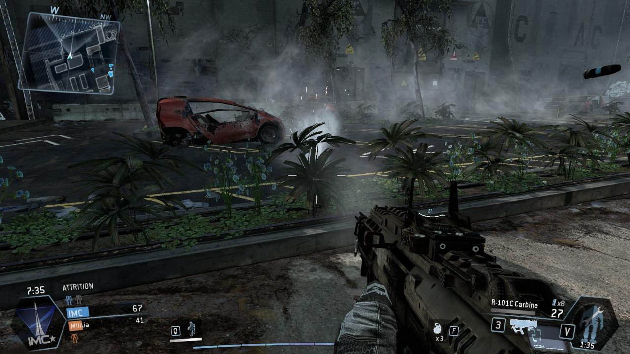 [12/02/2014] Die Tatsache, dass die teils recht simpel dargestellte Vegetation weder zersörbar ist noch animiert wird, zeigt, dass er Renderpart der Source Engine bei Titanfall an seine Grenzen stößt.