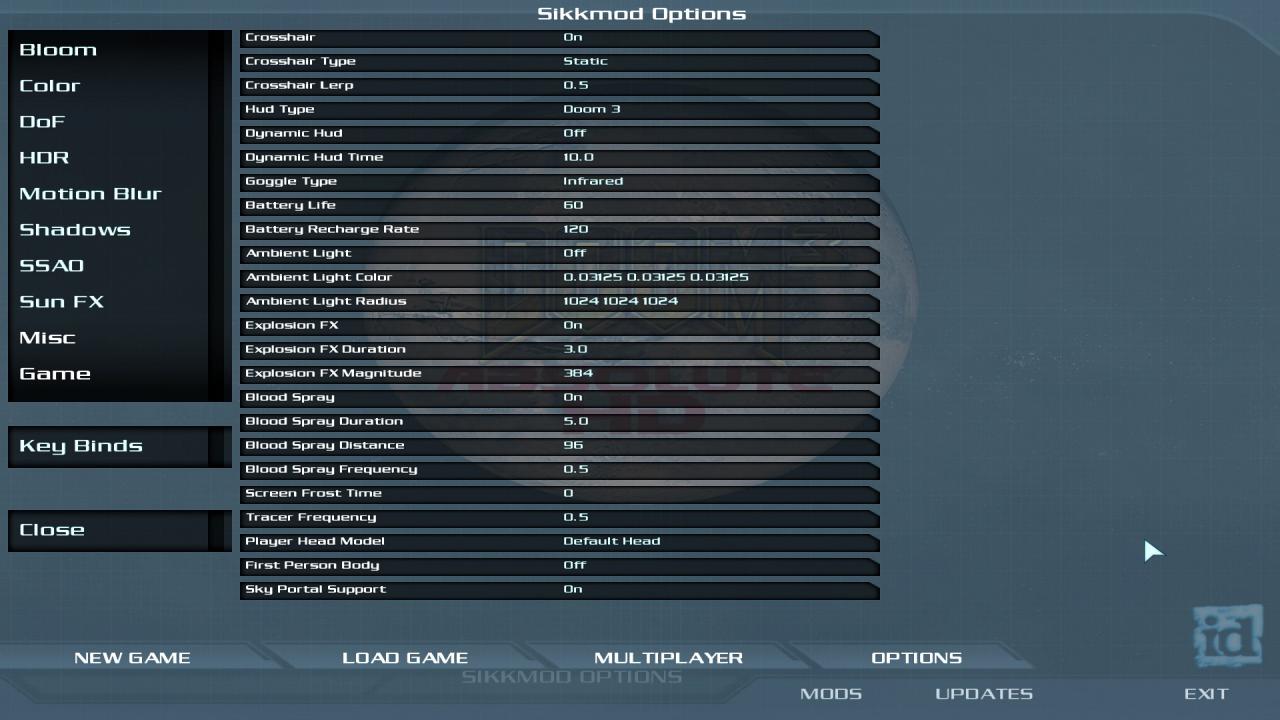 [13/03/2014] Doom 3 Modded - Sikkmod bietet sehr umfangreiche Einstellungsmöglichkeiten