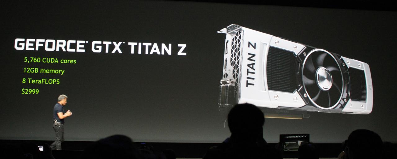 [26/03/2014] Geforce GTX Titan Z: Nvidias CEO Jen-Hsun Huang präsentiert viele große Zahlen und zeigt sich siegessicher.