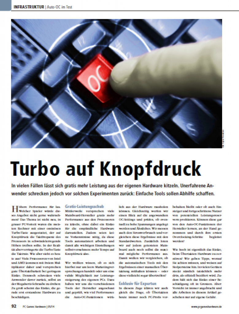 [28/03/2014] PCGH 05/2014: Auto-OC-Funktionen von Mainboards