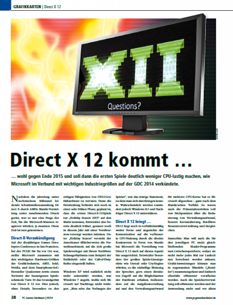 [28/03/2014] PCGH 05/2014: DirectX 12