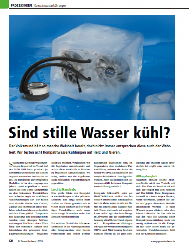 [28/03/2014] PCGH 05/2014: Kompakt-Wasserkühlungen