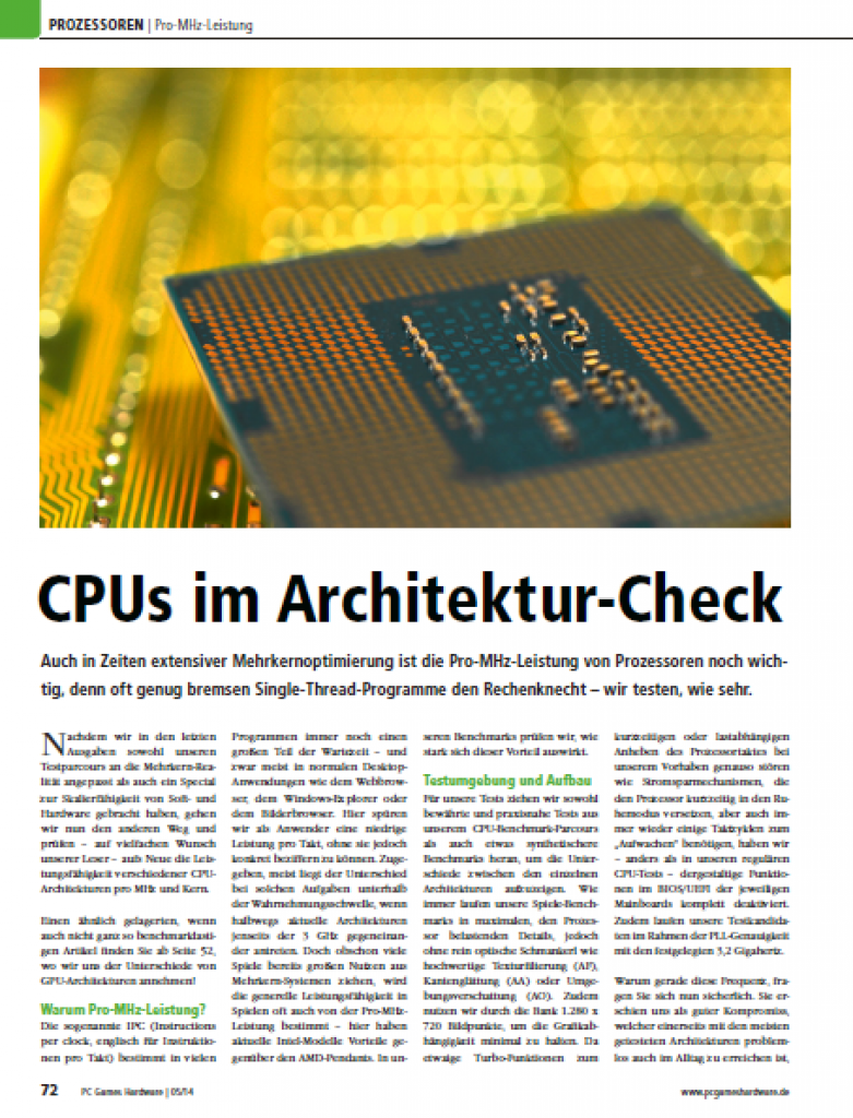 [28/03/2014] PCGH 05/2014: CPU-Architekturen