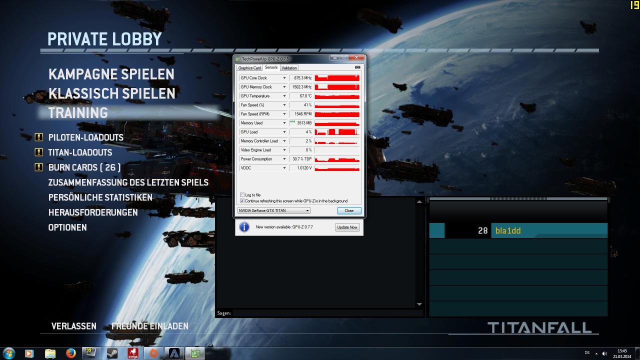 [21/03/2014] Titanfall Retail Benchmarks - Speicherbelegung GTX Titan