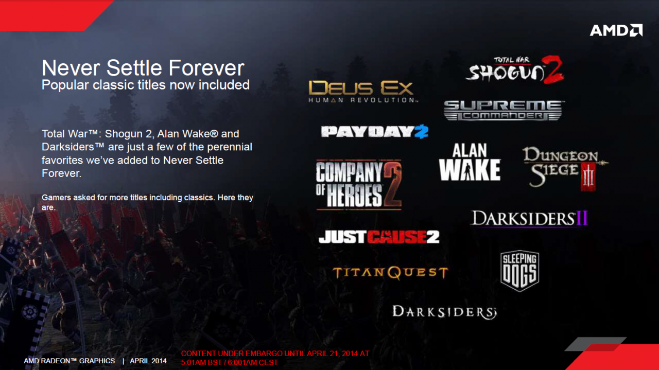 [17/04/2014] AMD Never Settle Forever nun für R9 290(X), R9 280(X) und Co.: Altes Prinzip, wenige neue Spiele (9)