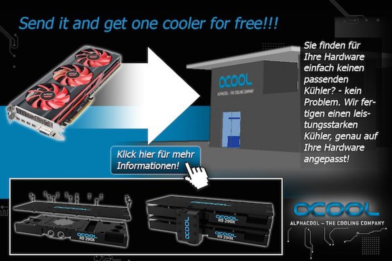[26/04/2014] Alphacool bietet als erster Hersteller einen Grafikkarten-Wasserkühlungsservice an