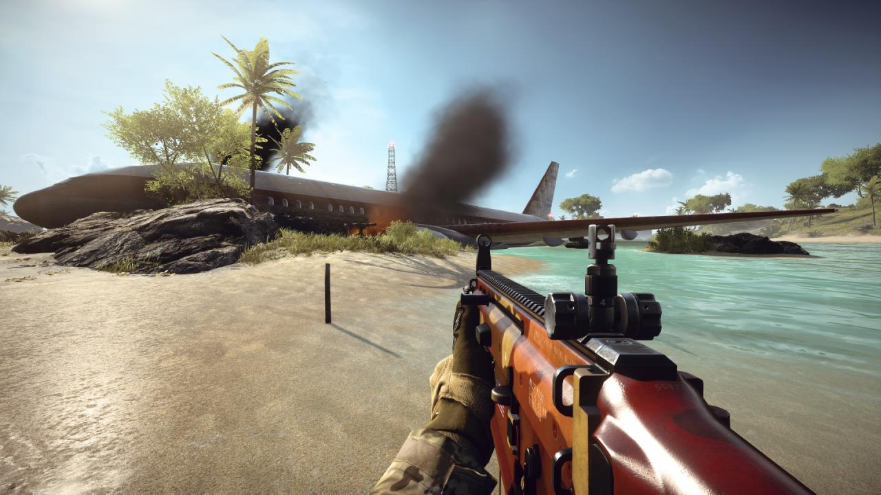 [02/04/2014] Battlefield 4: Naval Strike - Einzelne Levelobjekte wie dieses zerstörbare Flugzeugwrack geben den Karten etwas Charakter. Ansonsten sind sich die Karten recht ähnlich.