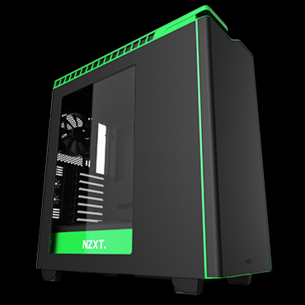 [30/04/2014] Special Edition des NZXT H440 in der Sonderfarbe Schwarz/Grün. Erhältlich bei www.microcenter.com