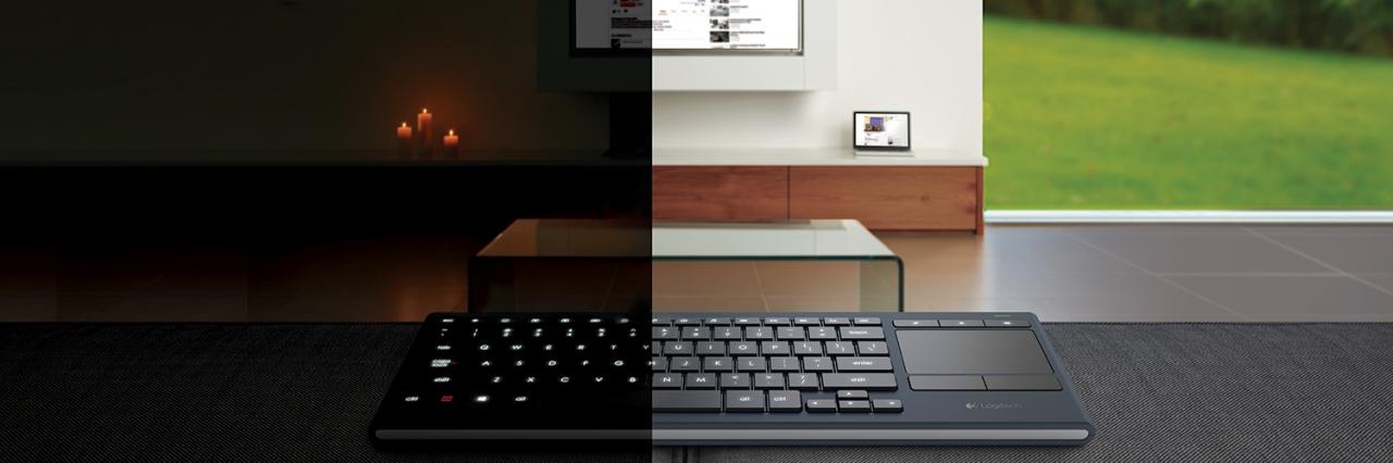 [09/04/2014] Logitech Illuminated K830: Kabellose HTPC-Tastatur mit Trackpad für 100 Euro (1)