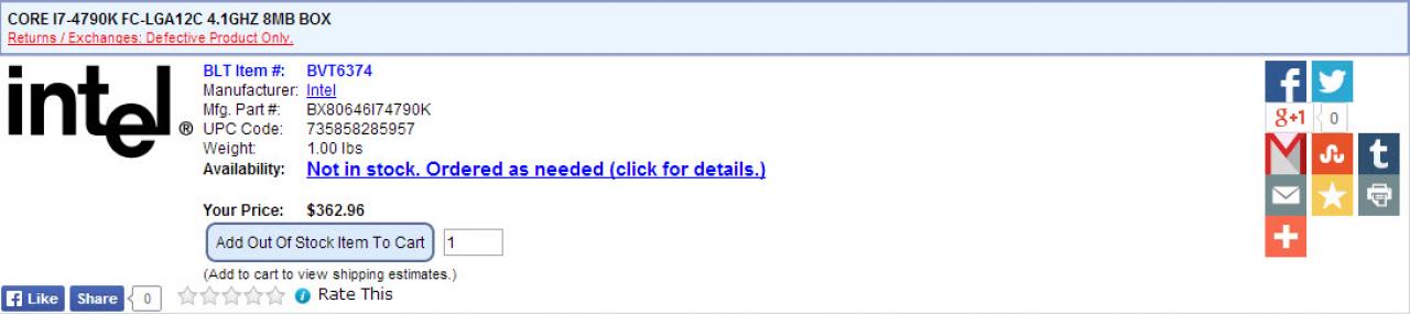 [22/05/2014] Preise und finale Spezifikationen von i7-4790K, i5-4690K und Pentium G3258 geleaked