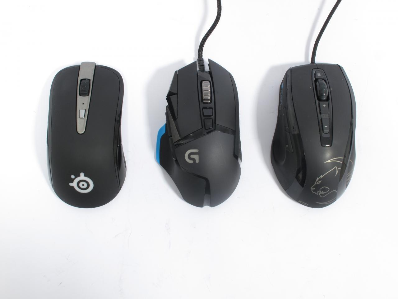 [15/05/2014] Logitech G502 Proteus Core: Größenvergleich mit Roccat Kone XTD ((entspricht auch der Form der Kone [+])) und Steelseries Sensei Wireless (entspricht der Steelseries Sensei/Sensei MLG Edition) (1)