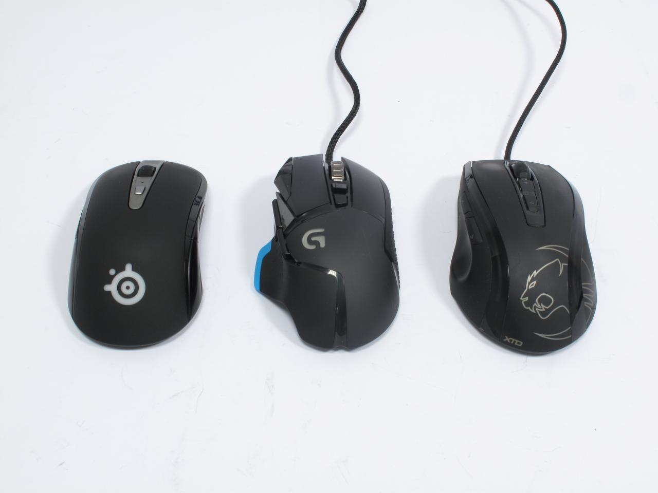 [15/05/2014] Logitech G502 Proteus Core: Größenvergleich mit Roccat Kone XTD ((entspricht auch der Form der Kone [+])) und Steelseries Sensei Wireless (entspricht der Steelseries Sensei/Sensei MLG Edition) (2)