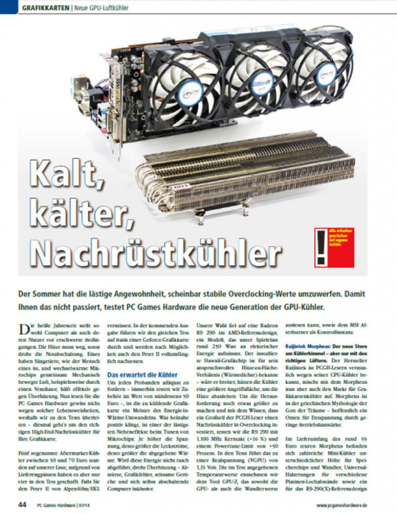 [28/05/2014] PCGH 07/2014: GPU-Nachrüstkühler im Test
