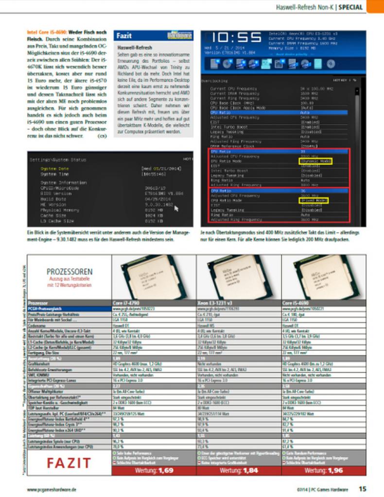 [28/05/2014] PCGH 07/2014: Haswell-Refresh-Test