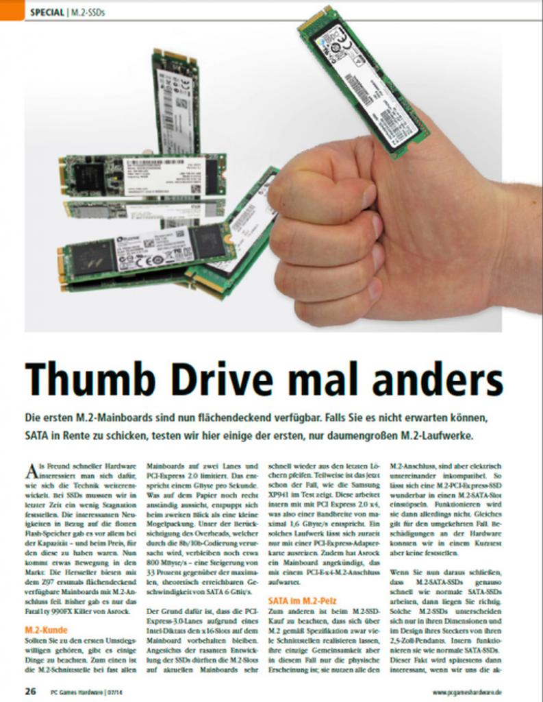 [28/05/2014] PCGH 07/2014: M.2-Laufwerke