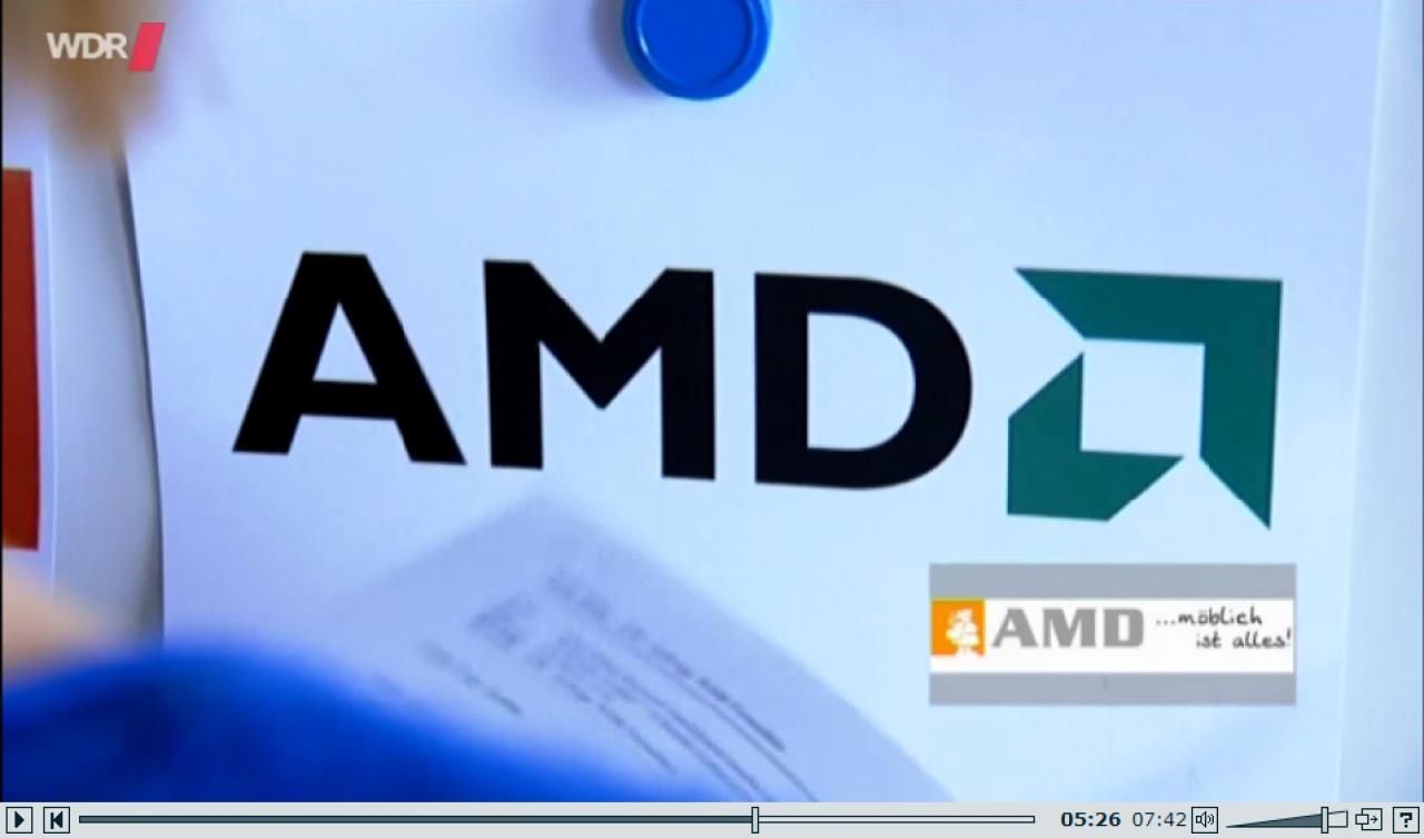 [29/05/2014] AMD geht unter die Möbelhändler: WDR-Magazin vertauscht Firmenzeichen.
