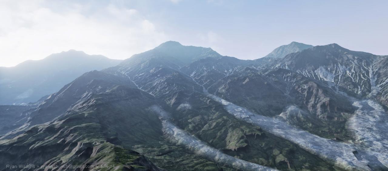 [15/05/2014] So könnten Berglandschaften einmal in Open-World-Spielen auf Basis der Unreal Engine 4 aussehen. (4)