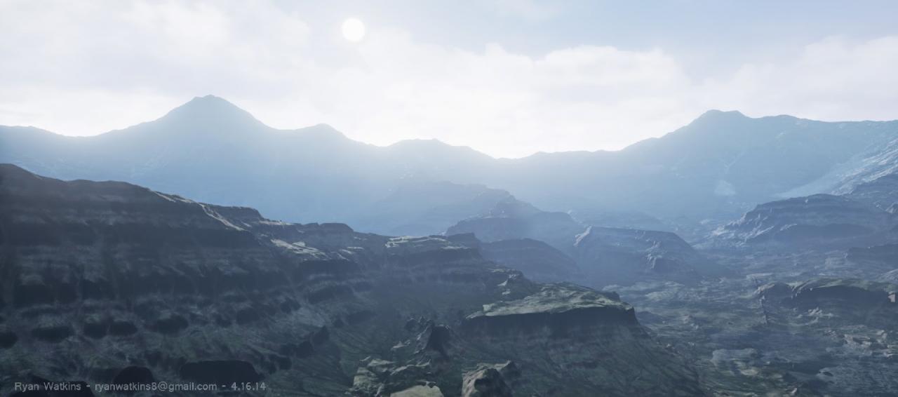 [15/05/2014] So könnten Berglandschaften einmal in Open-World-Spielen auf Basis der Unreal Engine 4 aussehen. (6)