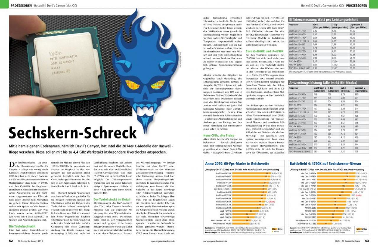 [27/06/2014] PCGH 08/2014: Test: Core i7-4790K und i5-4690K