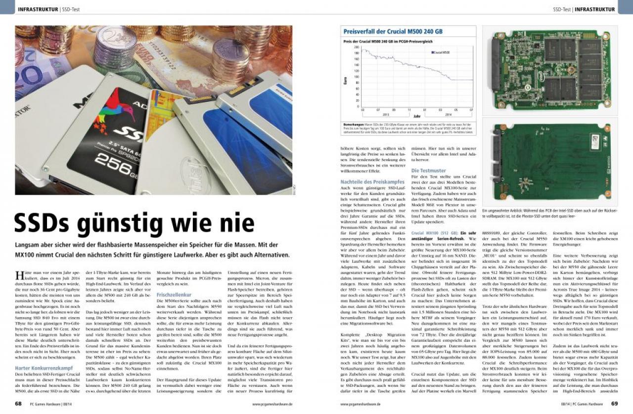 [27/06/2014] PCGH 08/2014: SSDs günstig wie nie