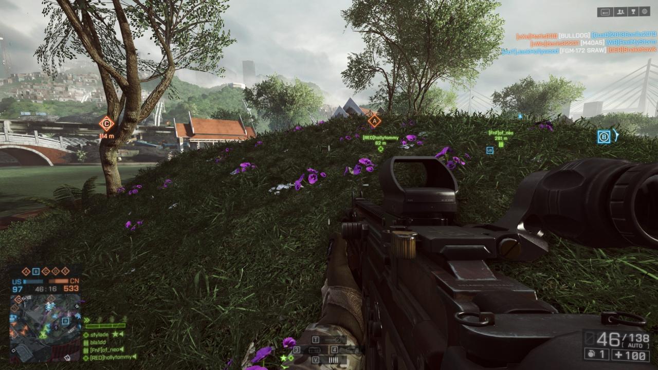 [16/07/2014] Battlefield 4 Dragon's Teeth - Die größtenteils recht hochauflösende und gelungene Texturierung passt, die Blümchen können auch gefallen.