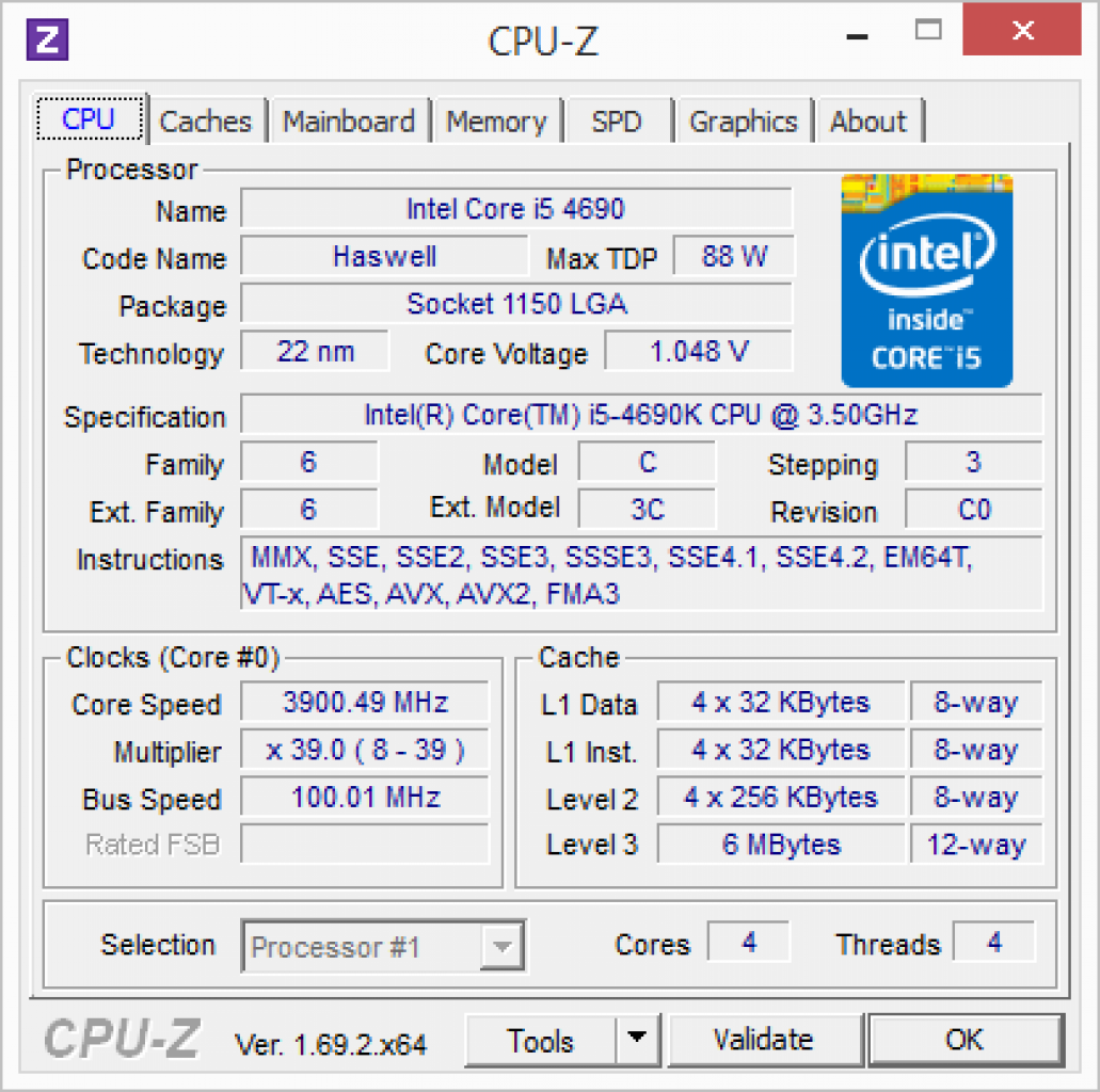 [18/07/2014] Intel Core i5 4690K Single Core Turbo