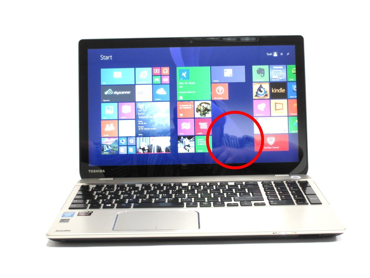 [04/07/2014] Toshiba Satellite P50T B 108 mit Spiegelung
