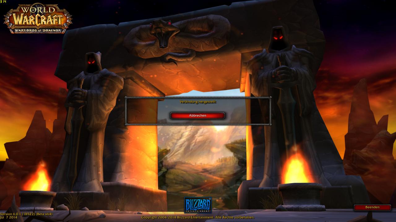 [10/07/2014] WoW WoD Beta: Der Login-Screen