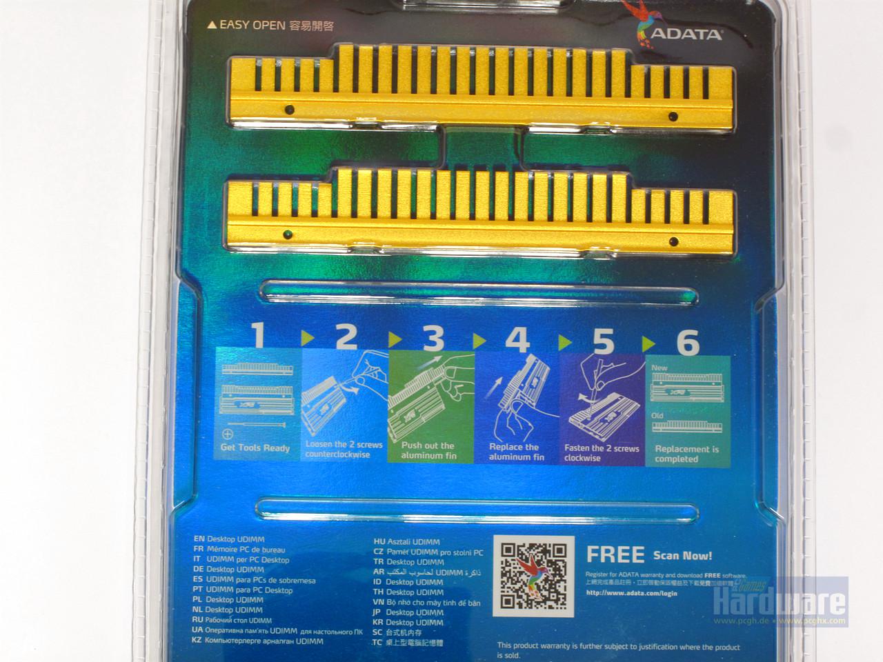 [14/08/2014] Auf der Rückseite der Packung sind die zwei goldenen Einsätze zum Wechseln untergebracht. Eine Schritt-für-Schritt-Anleitung erklärt außerdem den Wechselvorgang.