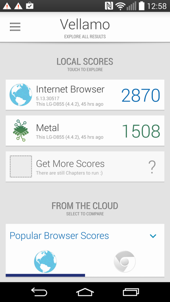 [06/08/2014] LG G3 Screenshot Vellamo Benchmark