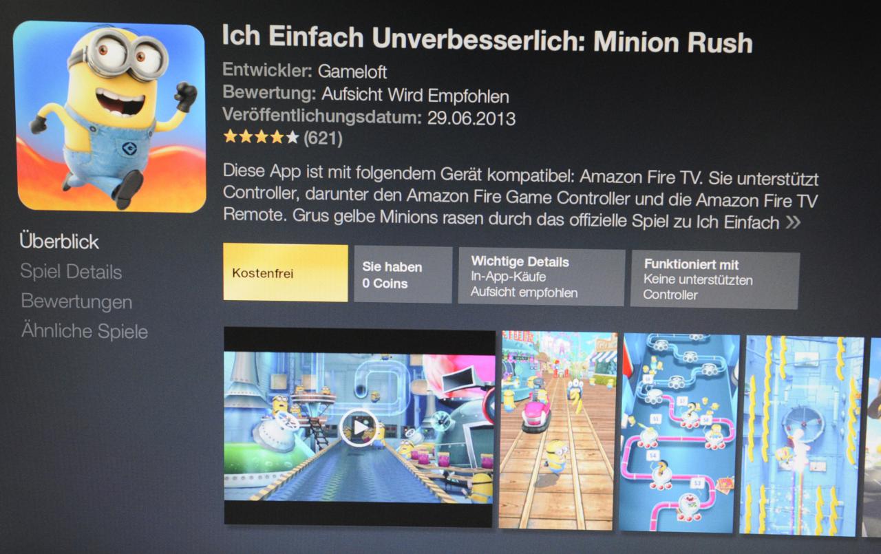 [25/09/2014] Fire TV: Das Spiel ist mit Fire TV kompatibel...