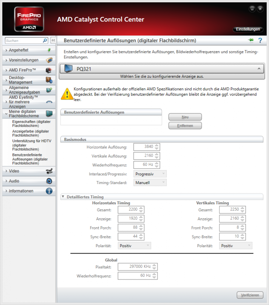 [08/09/2014] Catalyst 14.20 RC für Fire Pro: benutzerdefinierte Auflösungen möglich